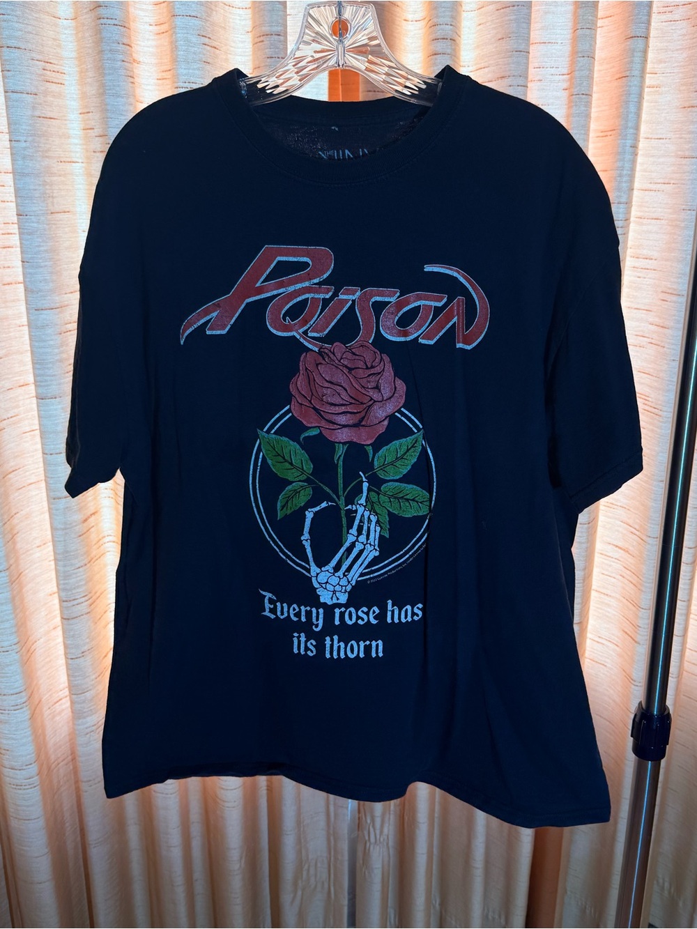 Tilly's Black Poison Graphic Tee with Red Rose